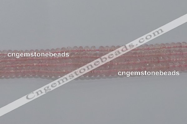 CRQ115 15.5 inches 4*6mm faceted rondelle rose quartz beads