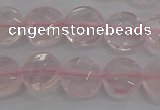 CRQ137 15.5 inches 10mm faceted coin natural rose quartz beads