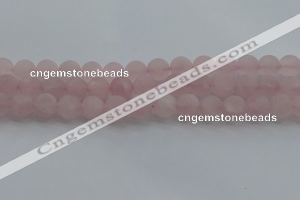 CRQ184 15.5 inches 12mm round matte rose quartz beads wholesale
