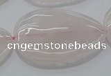 CRQ243 15.5 inches 30*40mm flat teardrop rose quartz beads