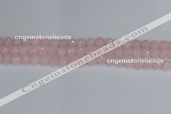 CRQ282 15.5 inches 8mm faceted round rose quartz beads wholesale