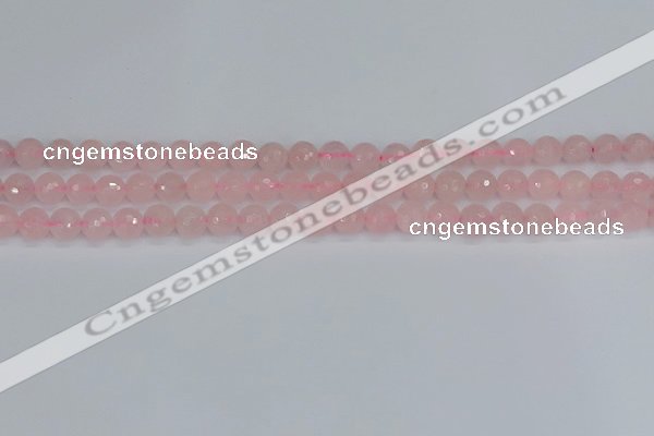 CRQ289 15.5 inches 6mm faceted round rose quartz gemstone beads