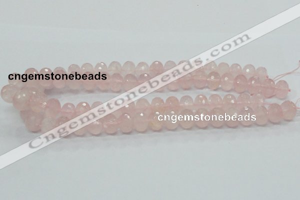 CRQ49 15.5 inches 10*14mm faceted rondelle natural rose quartz beads