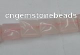 CRQ621 15.5 inches 10*10mm square rose quartz beads wholesale