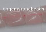 CRQ625 15.5 inches 18*18mm square rose quartz beads wholesale
