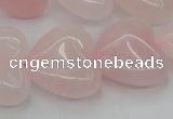 CRQ634 15.5 inches 22*22mm heart rose quartz beads wholesale