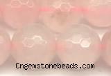 CRQ878 15 inches 12mm faceted round rose quartz beads