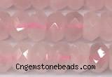 CRQ880 15 inches 5*8mm faceted rondelle rose quartz beads