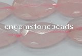 CRQ90 15.5 inches 20*30mm faceted teardrop natural rose quartz beads