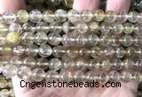 CRU1103 15 inches 8mm round golden rutilated quartz beads