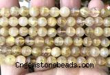 CRU1110 15 inches 6mm round golden rutilated quartz beads wholesale