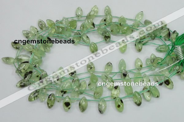 CRU136 15.5 inches 9*17mm marquise green rutilated quartz beads