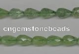 CRU171 15.5 inches 7*10mm faceted teardrop green rutilated quartz beads