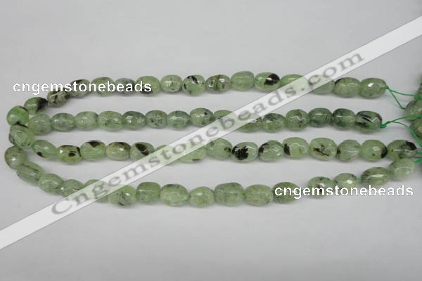 CRU178 8*10mm – 10*14mm faceted nuggets green rutilated quartz beads