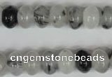 CRU325 15.5 inches 8*12mm rondelle black rutilated quartz beads