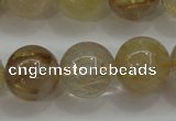 CRU554 15.5 inches 12mm round golden rutilated quartz beads
