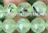 CRU812 15.5 inches 8mm round green rutilated quartz beads