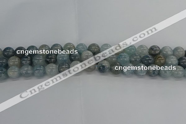 CRU854 15.5 inches 12mm round blue rutilated quartz beads