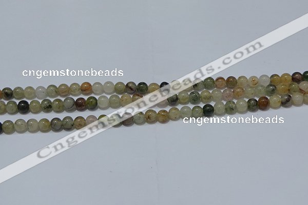CRU900 15.5 inches 4mm round green rutilated quartz beads wholesale
