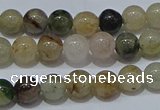 CRU901 15.5 inches 6mm round green rutilated quartz beads wholesale