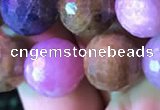 CRZ1134 15.5 inches 12mm faceted round ruby sapphire beads