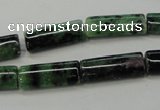 CRZ71 15.5 inches 8*20mm flat tube ruby zoisite gemstone beads