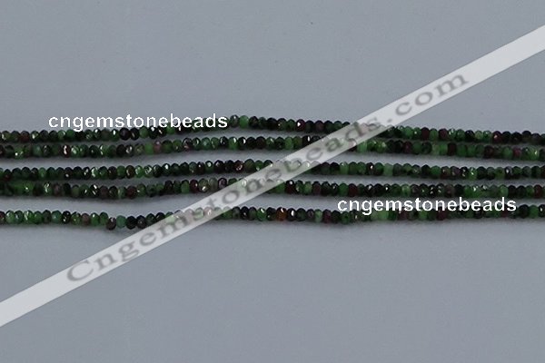 CRZ750 15.5 inches 2*2.5mm faceted rondelle ruby zoisite beads
