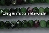 CRZ752 15.5 inches 3*5mm faceted rondelle ruby zoisite beads
