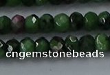 CRZ753 15.5 inches 4*6mm faceted rondelle ruby zoisite beads