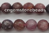 CRZ852 15.5 inches 8mm faceted round natural ruby gemstone beads