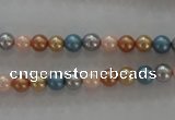CSB1015 15.5 inches 6mm round mixed color shell pearl beads