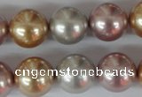 CSB103 15.5 inches 16mm round mixed color shell pearl beads