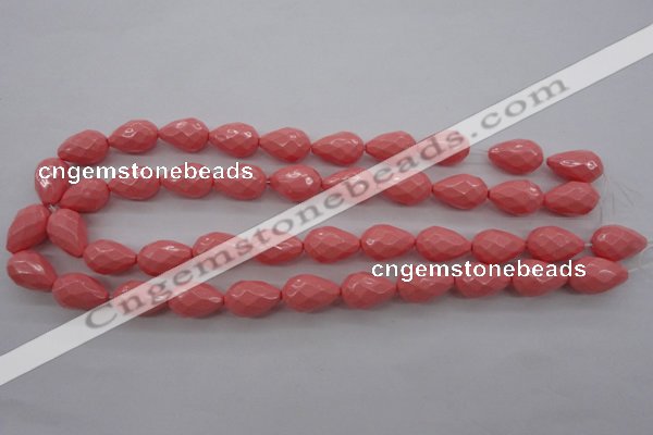 CSB1166 15.5 inches 12*18mm faceted teardrop shell pearl beads
