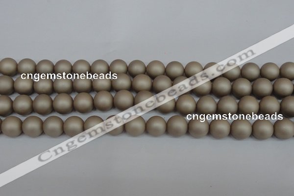 CSB1322 15.5 inches 8mm matte round shell pearl beads wholesale
