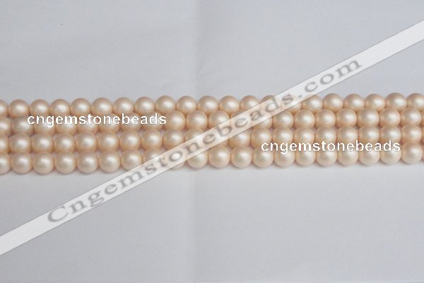 CSB1362 15.5 inches 8mm matte round shell pearl beads wholesale