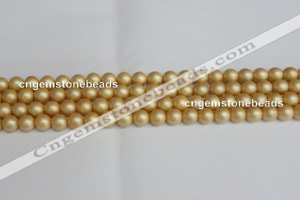 CSB1382 15.5 inches 8mm matte round shell pearl beads wholesale