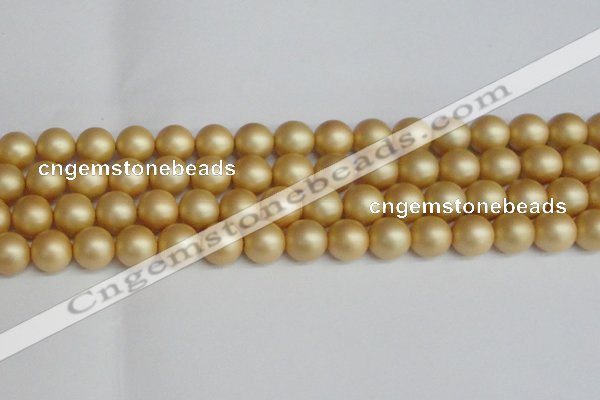CSB1384 15.5 inches 12mm matte round shell pearl beads wholesale