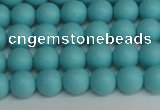 CSB1406 15.5 inches 6mm matte round shell pearl beads wholesale