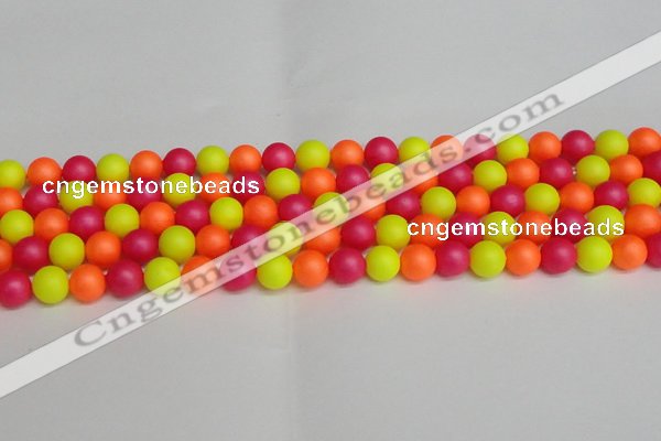 CSB1428 15.5 inches 10mm matte round shell pearl beads wholesale