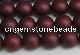 CSB1453 15.5 inches 10mm matte round shell pearl beads wholesale