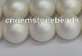 CSB1605 15.5 inches 14mm round matte shell pearl beads wholesale