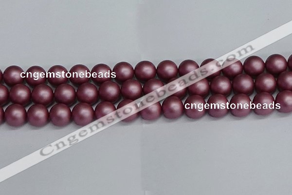 CSB1644 15.5 inches 12mm round matte shell pearl beads wholesale