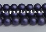 CSB1660 15.5 inches 4mm round matte shell pearl beads wholesale
