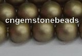 CSB1674 15.5 inches 12mm round matte shell pearl beads wholesale