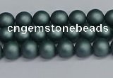 CSB1720 15.5 inches 4mm round matte shell pearl beads wholesale