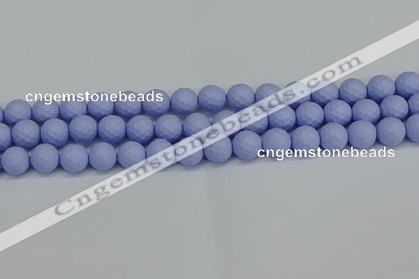 CSB1962 15.5 inches 8mm faceted round matte shell pearl beads