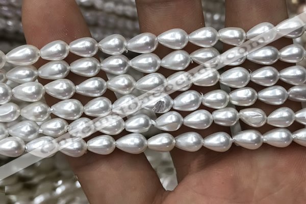 CSB2125 15.5 inches 6*9mm teardrop shell pearl beads wholesale