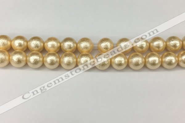 CSB2224 15.5 inches 12mm round wrinkled shell pearl beads wholesale