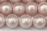 CSB2232 15.5 inches 8mm round wrinkled shell pearl beads wholesale