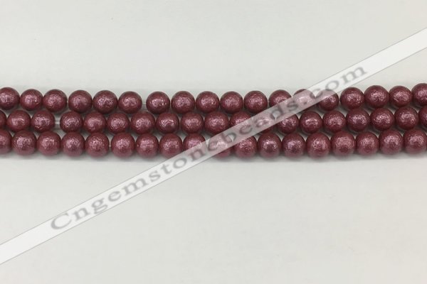 CSB2260 15.5 inches 4mm round wrinkled shell pearl beads wholesale